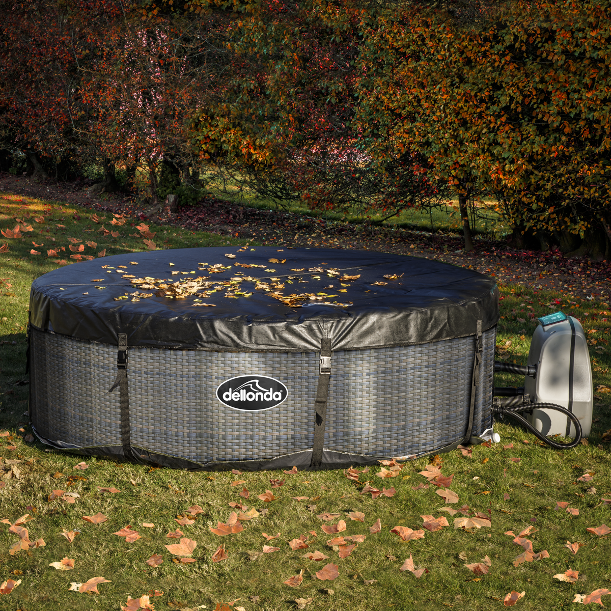 Dellonda DL91 Dellonda 4-6 Person Inflatable Hot Tub/Spa with Smart Pump - Rattan Effect