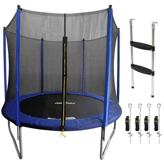 Dellonda DL93 Dellonda Heavy-Duty Outdoor Trampoline with Safety Enclosure Net, Anchors & Ladder 8ft