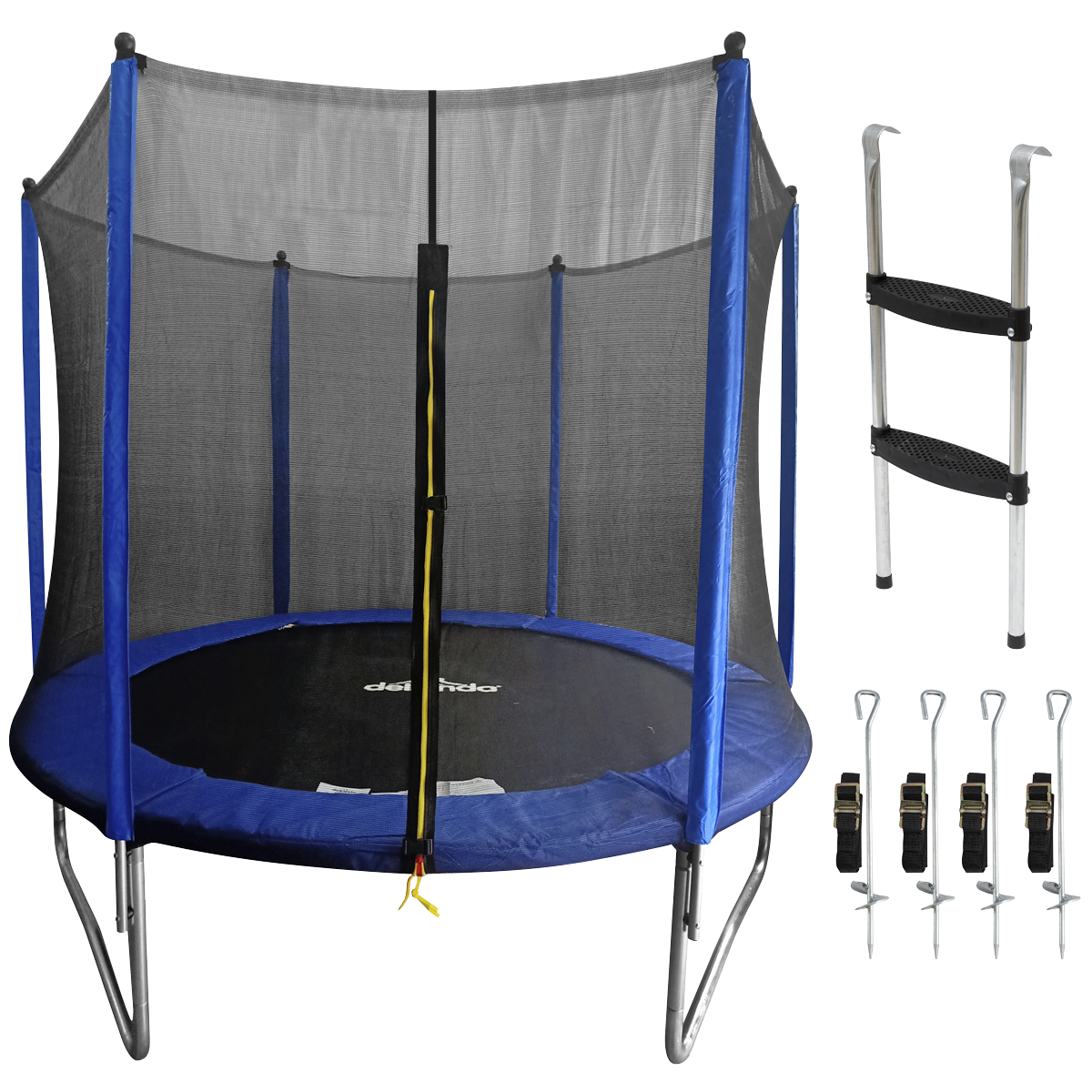 Dellonda DL93 Dellonda Heavy-Duty Outdoor Trampoline with Safety Enclosure Net, Anchors & Ladder 8ft