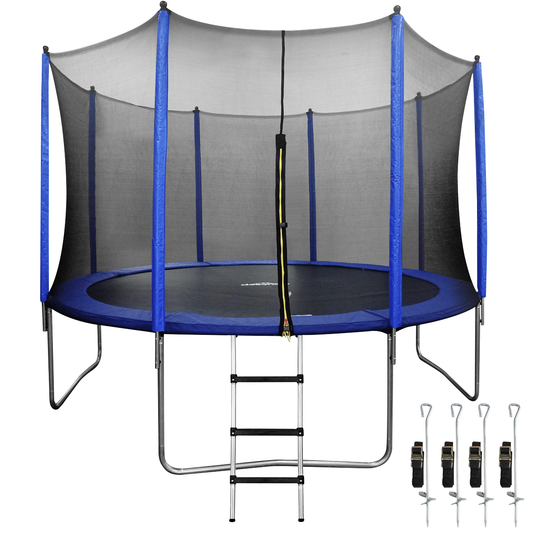 Dellonda DL95 Dellonda Heavy-Duty Outdoor Trampoline with Safety Enclosure Net, Anchors & Ladder 12ft
