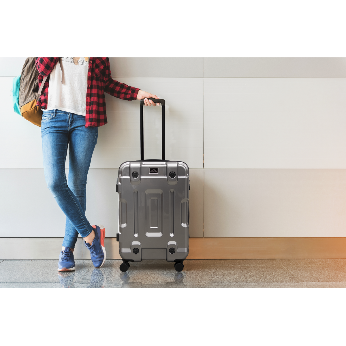 Dellonda DL9 Dellonda Lightweight ABS Luggage Set 3pc - Silver