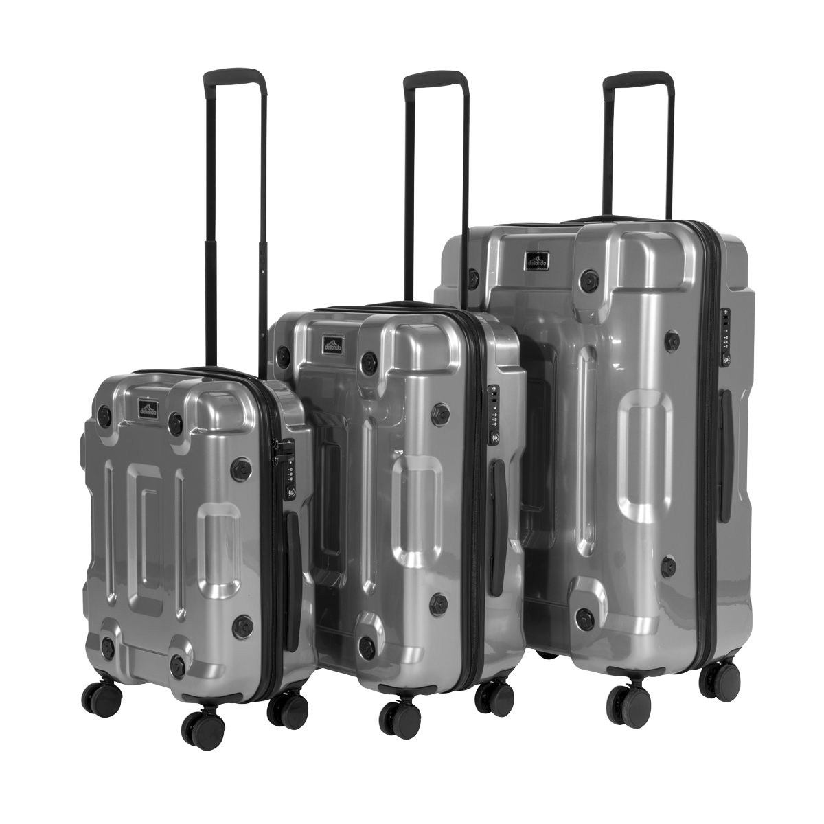 Dellonda DL9 Dellonda Lightweight ABS Luggage Set 3pc - Silver