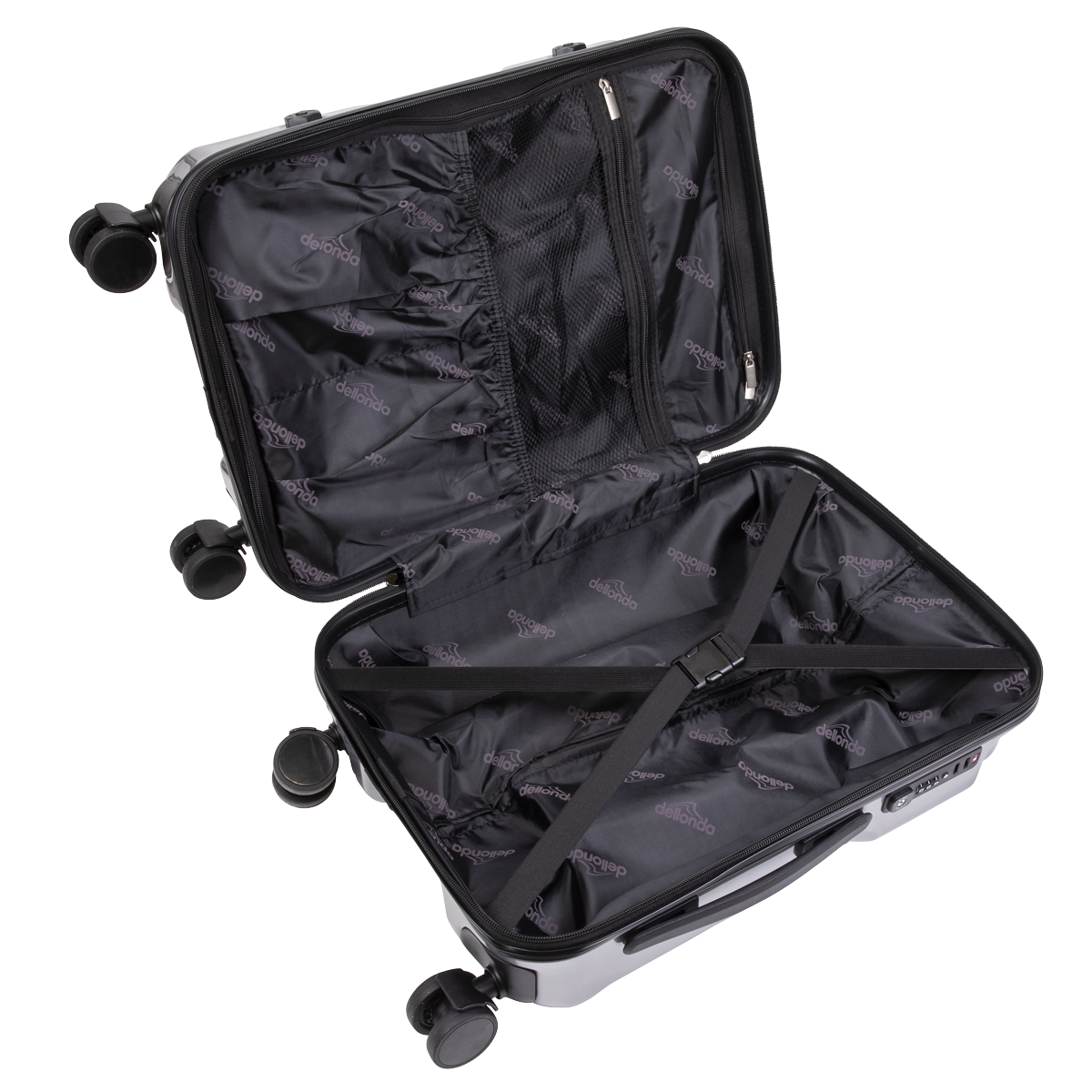 Dellonda DL9 Dellonda Lightweight ABS Luggage Set 3pc - Silver