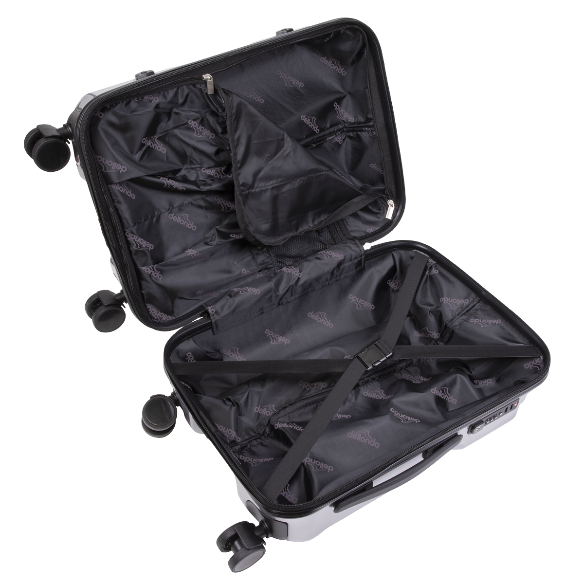 Dellonda DL9 Dellonda Lightweight ABS Luggage Set 3pc - Silver