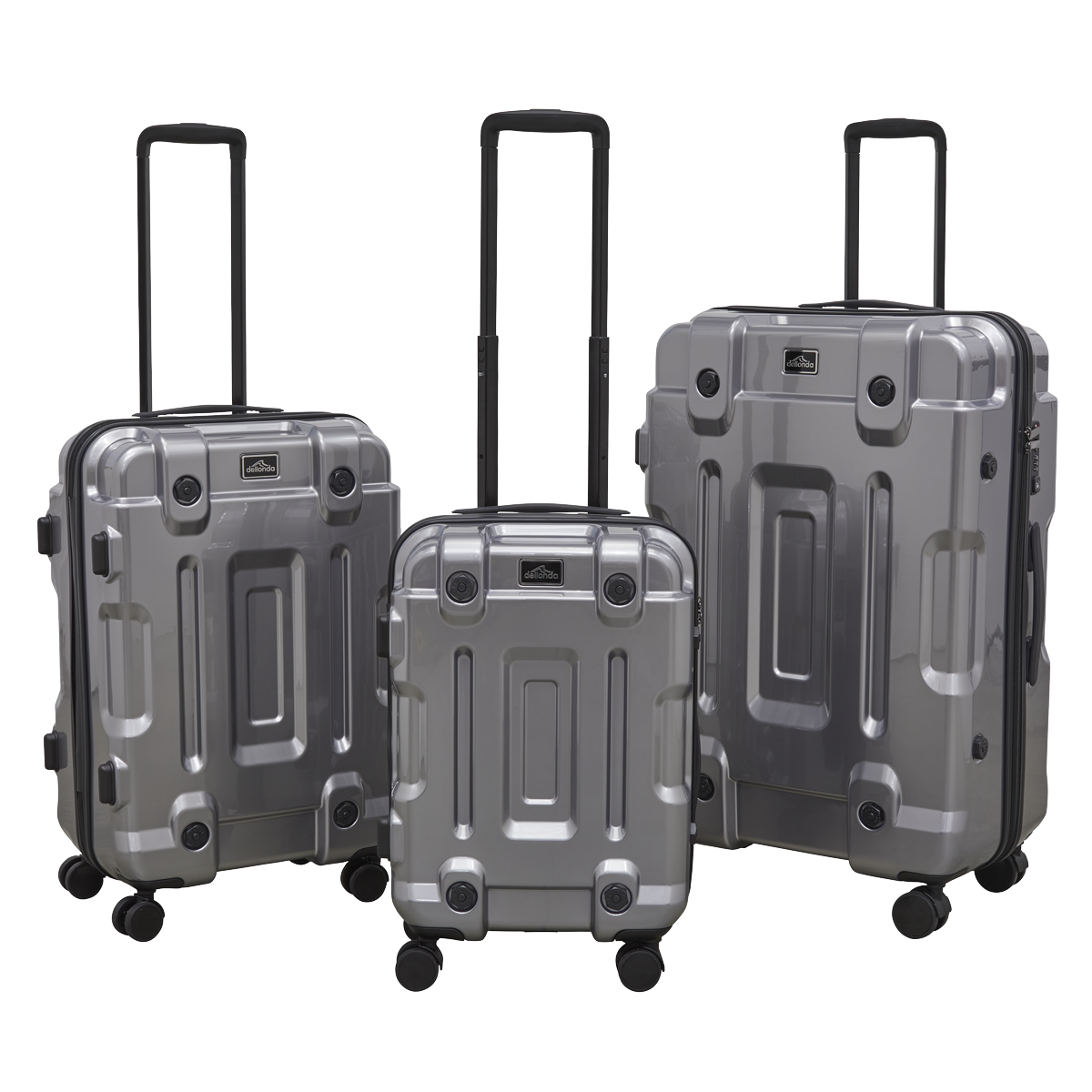 Dellonda DL9 Dellonda Lightweight ABS Luggage Set 3pc - Silver