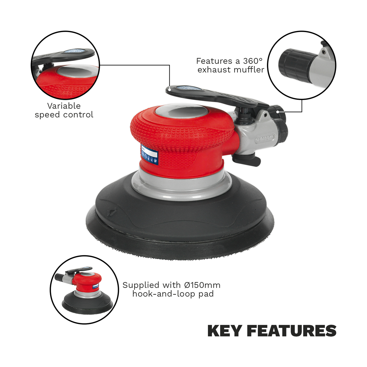 Generation GSA04 Generation Air Palm Random Orbital Sander 150mm