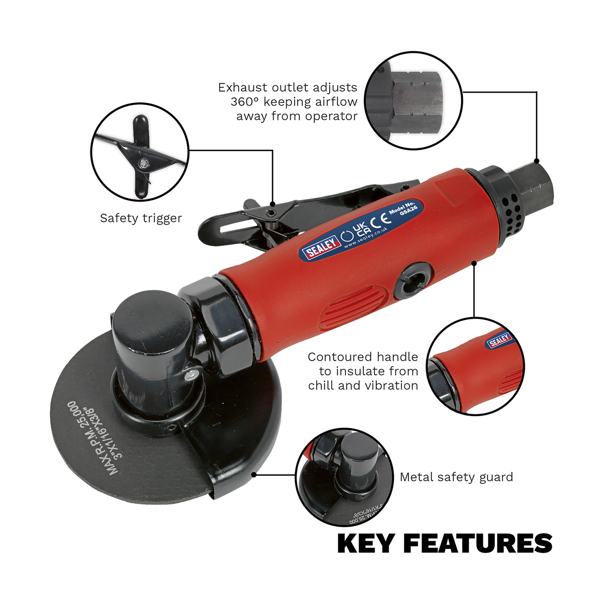 Generation GSA26 Generation Straight Air Cut-Off Tool 75mm