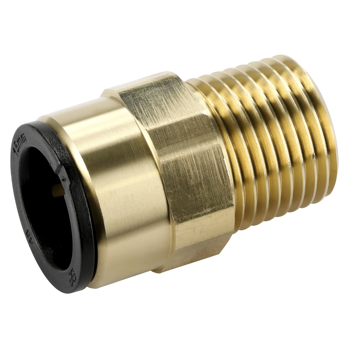 John Guest CAS15BSA John Guest® Brass Straight Adaptor 15mm x 1/2"BSPT