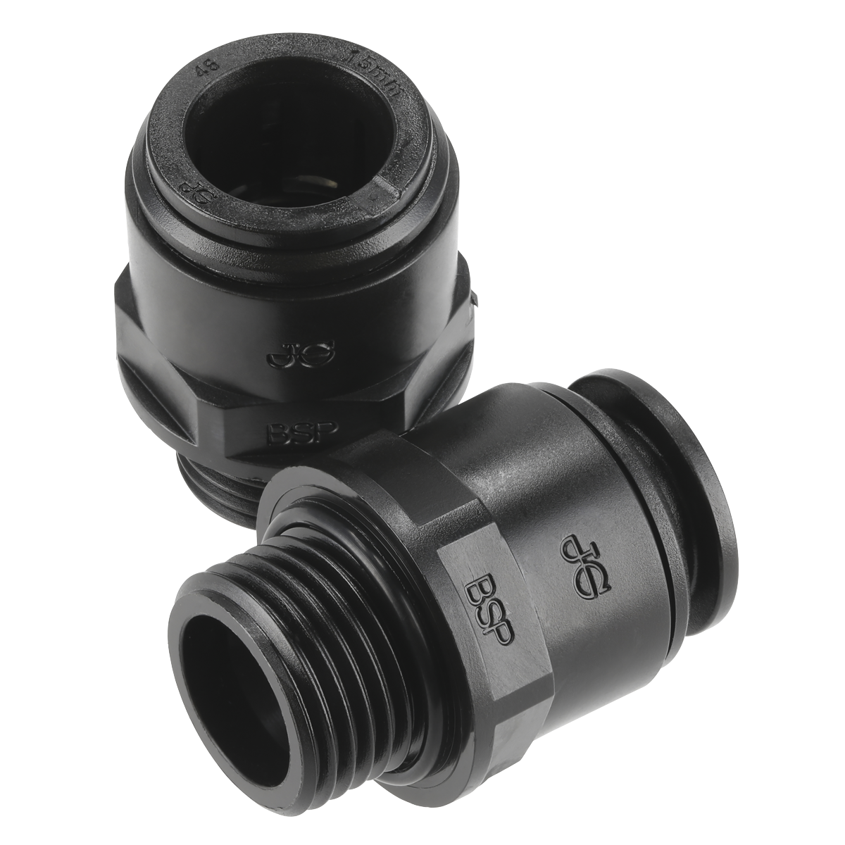 John Guest CAS15SA John Guest® Straight Adaptor 15mm x 1/2"BSP - Pack of 2