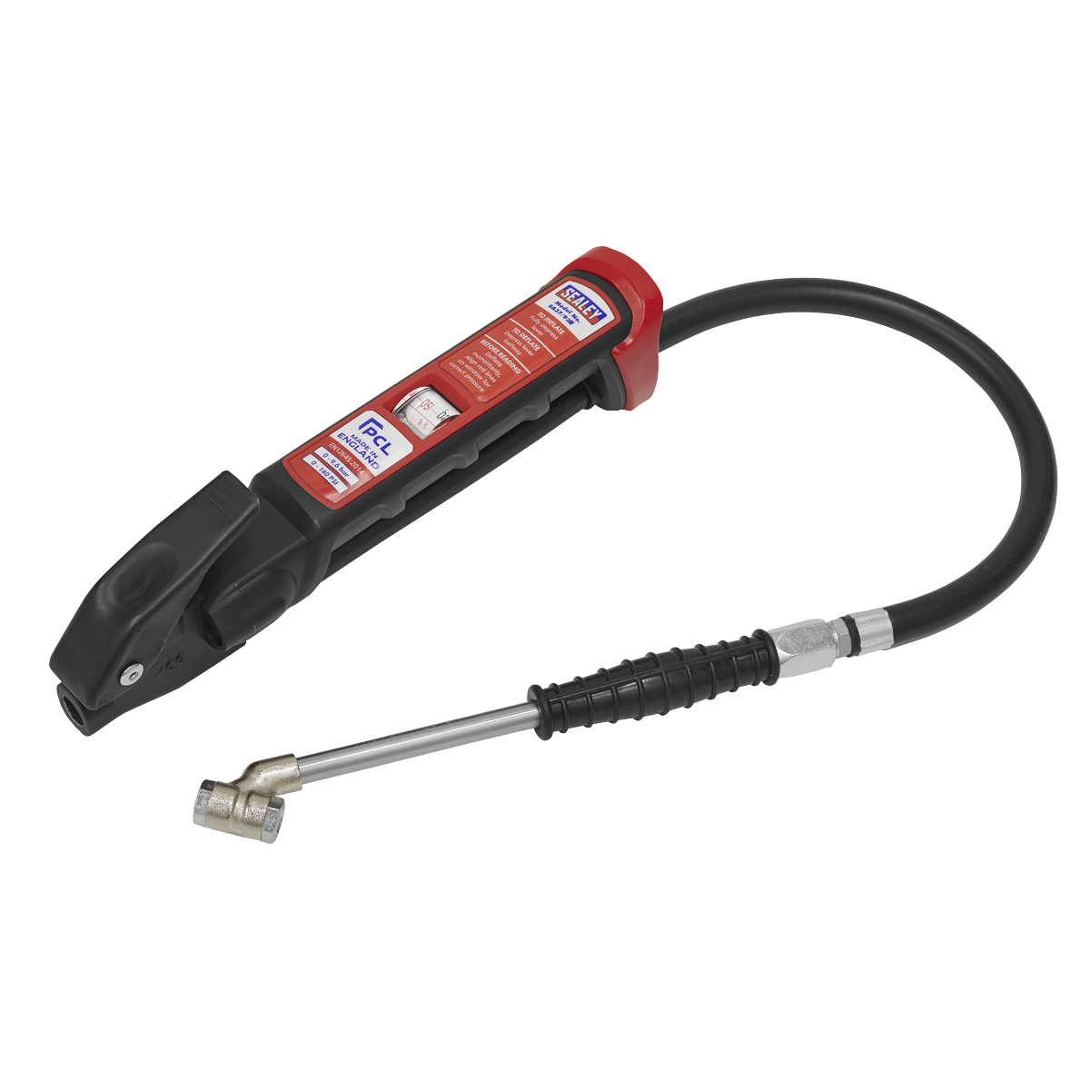 PCL SA37/93B PCL Anodised Tyre Inflator with Twin Push-On Connector
