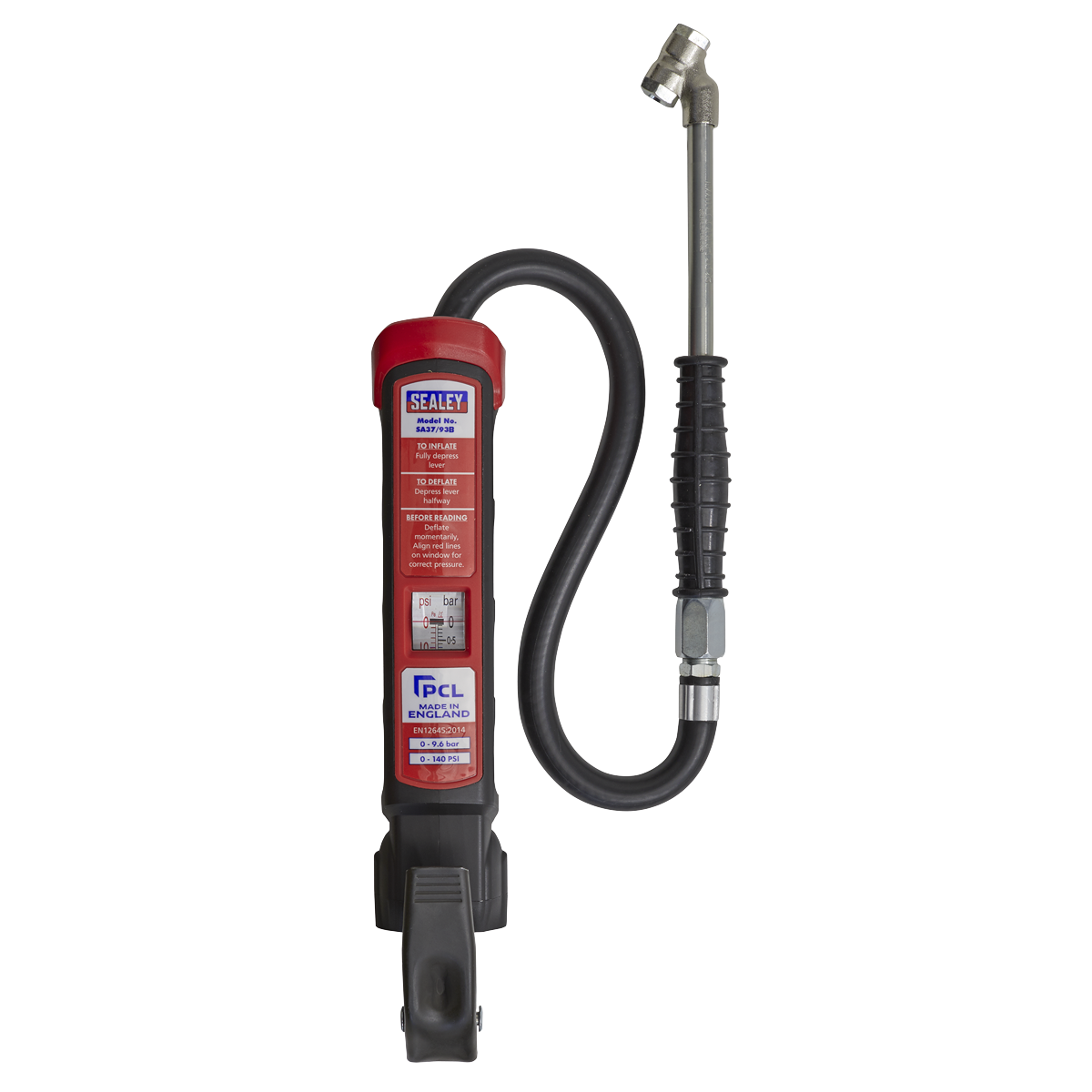 PCL SA37/93B PCL Anodised Tyre Inflator with Twin Push-On Connector