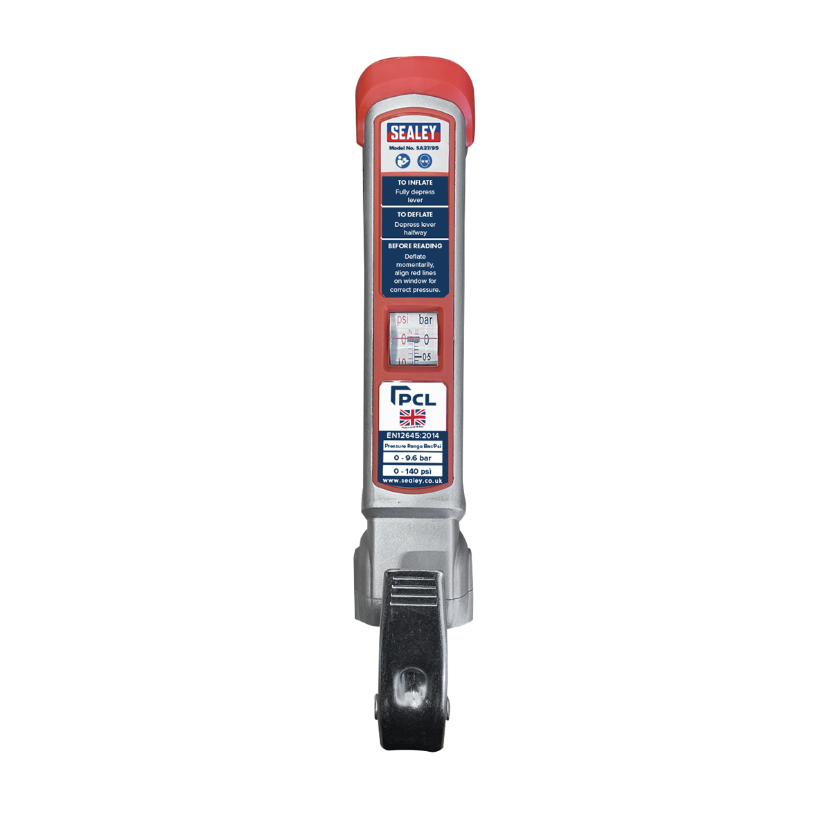 PCL SA37/95 PCL Tyre Inflator with 2.5m Hose & Twin Clip-On Connector