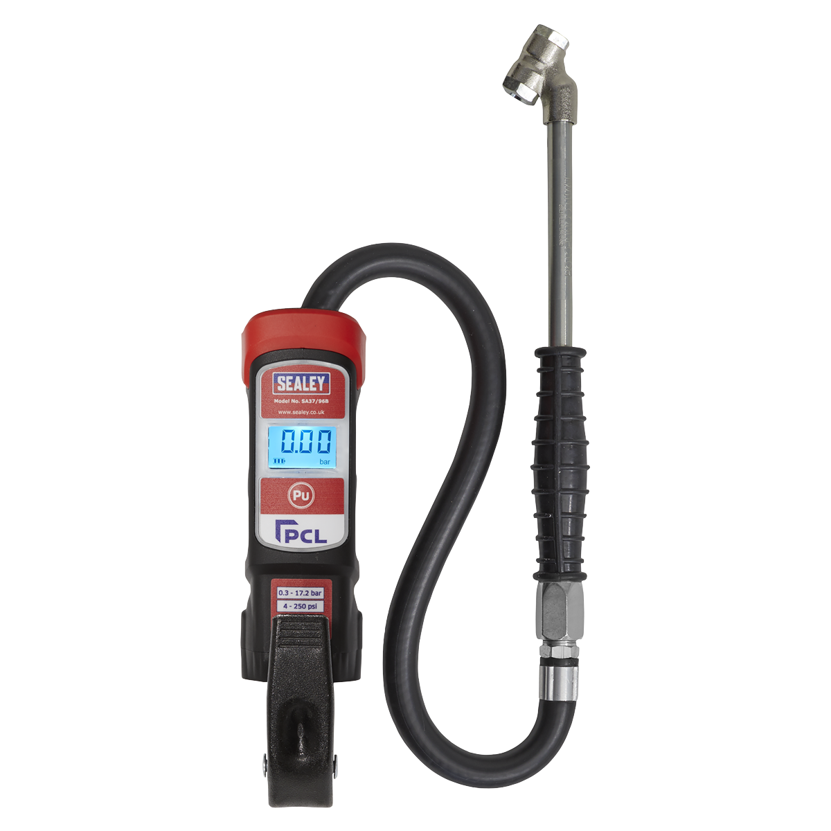 PCL SA37/96B PCL Anodised Digital Tyre Inflator with Twin Push-On Connector