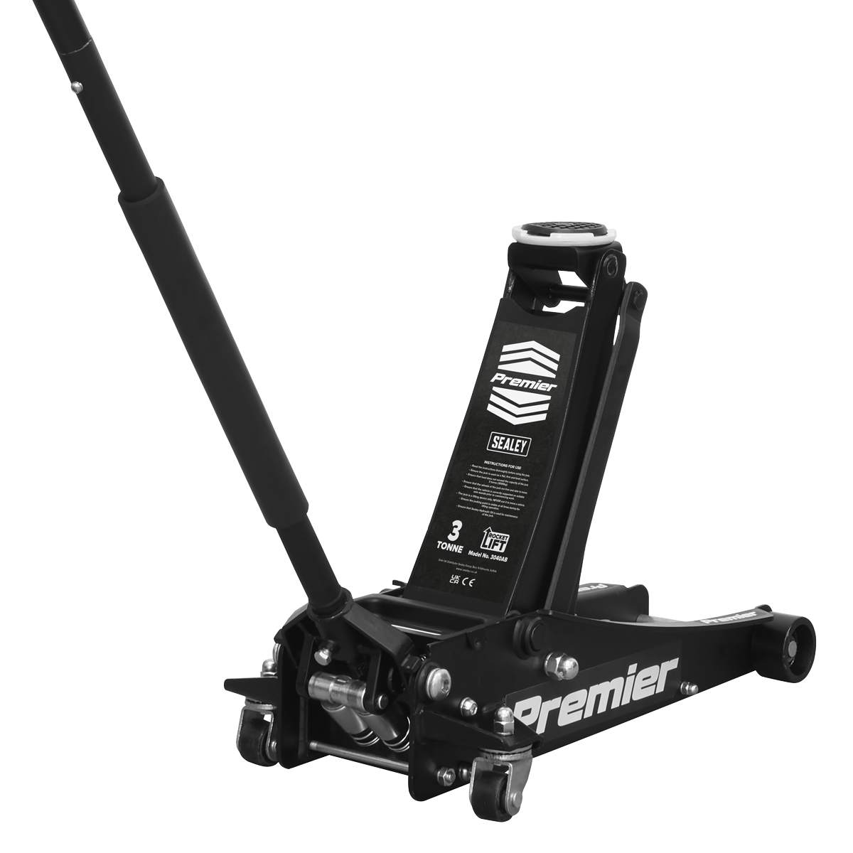 Premier 3040ABCOMBO Premier Trolley Jack 3 Tonne & Axle Stands (Pair) 3 Tonne per Stand Combo