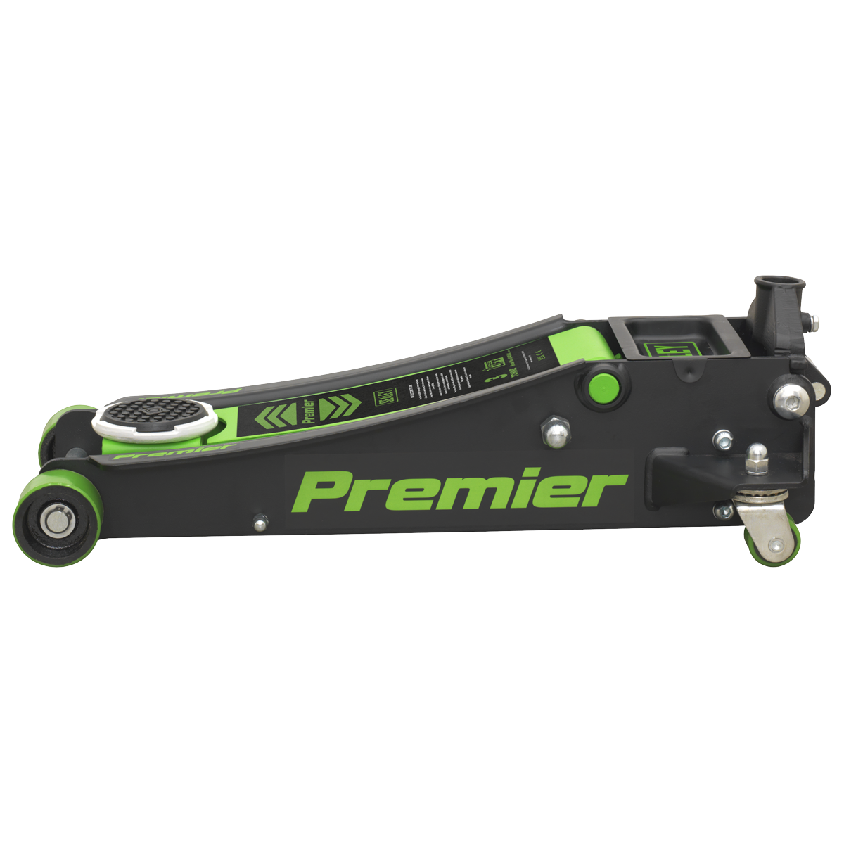Premier 3040AG Premier Low Profile Trolley Jack with Rocket Lift 3 Tonne - Green