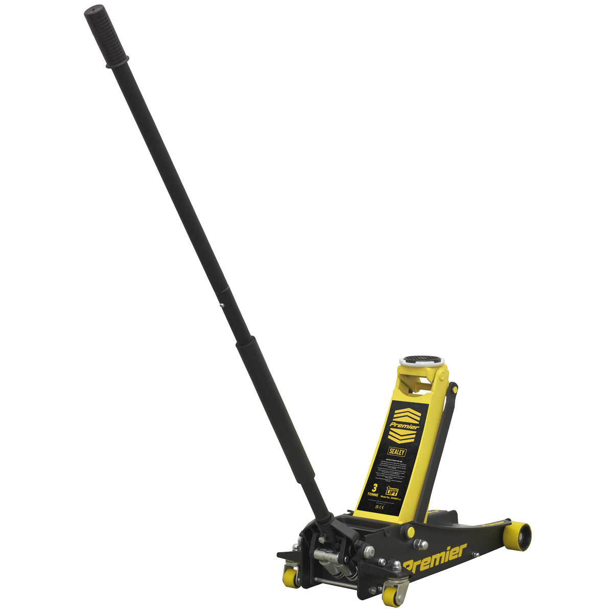 Premier 3040AY Premier Low Profile Trolley Jack with Rocket Lift 3 Tonne - Yellow