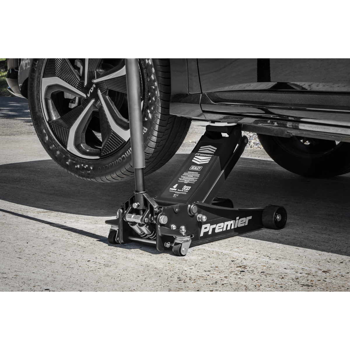Premier 4040AB Premier Low Profile Trolley Jack with Rocket Lift 4 Tonne - Black