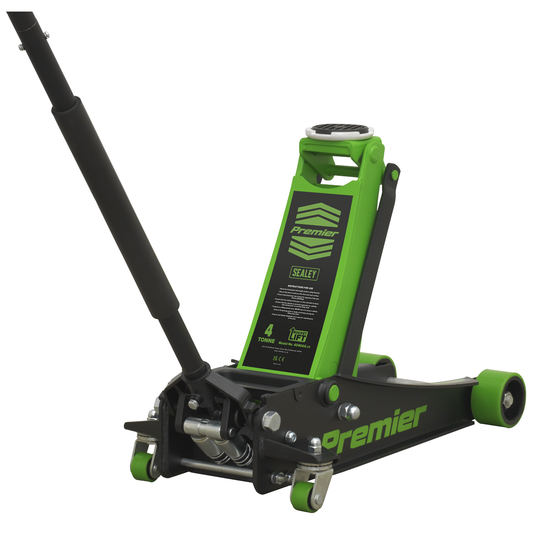 Premier 4040AG Premier Low Profile Trolley Jack with Rocket Lift 4 Tonne - Green