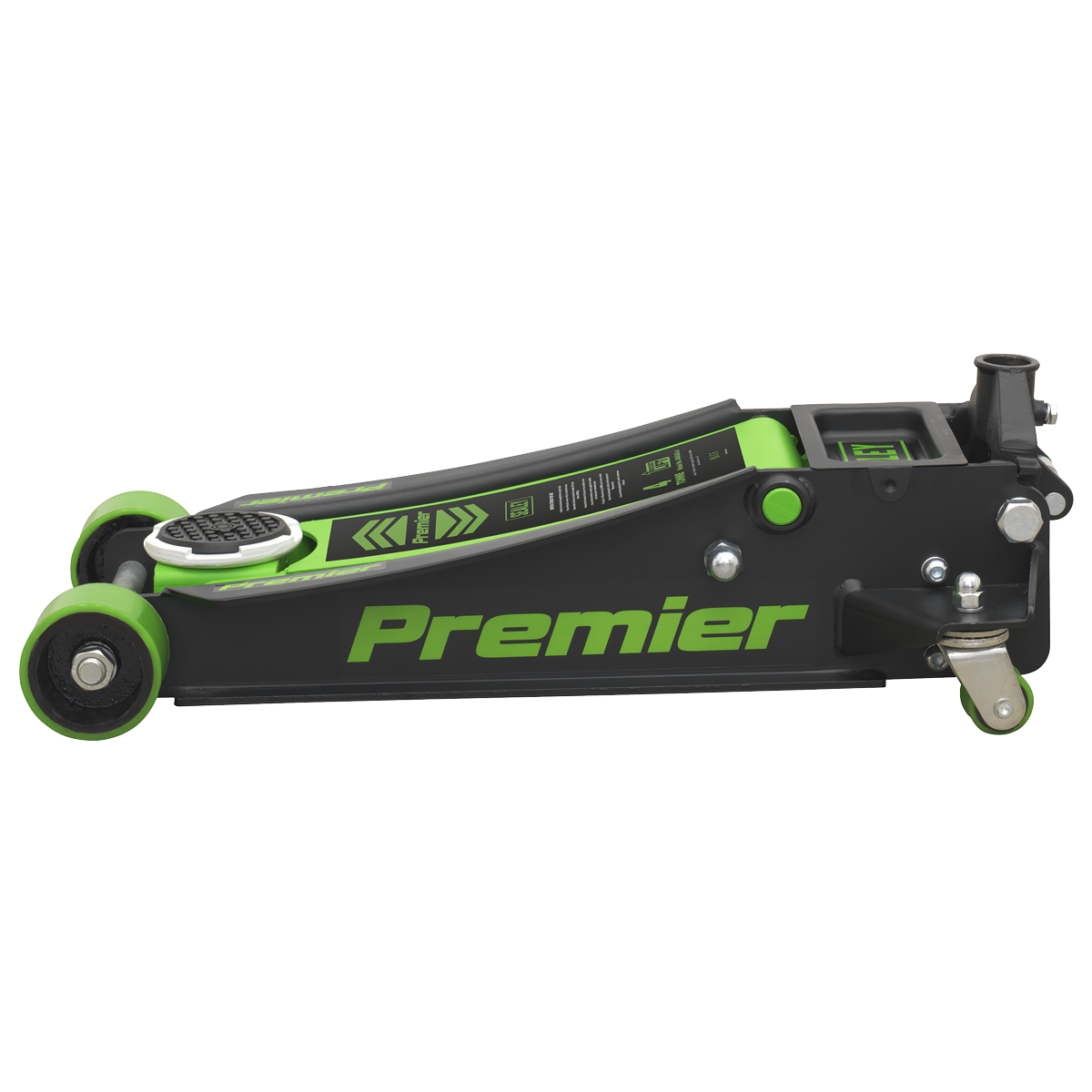 Premier 4040AG Premier Low Profile Trolley Jack with Rocket Lift 4 Tonne - Green
