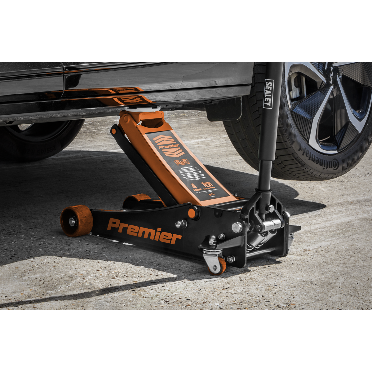 Premier 4040AO Premier Low Profile Trolley Jack with Rocket Lift 4 Tonne - Orange