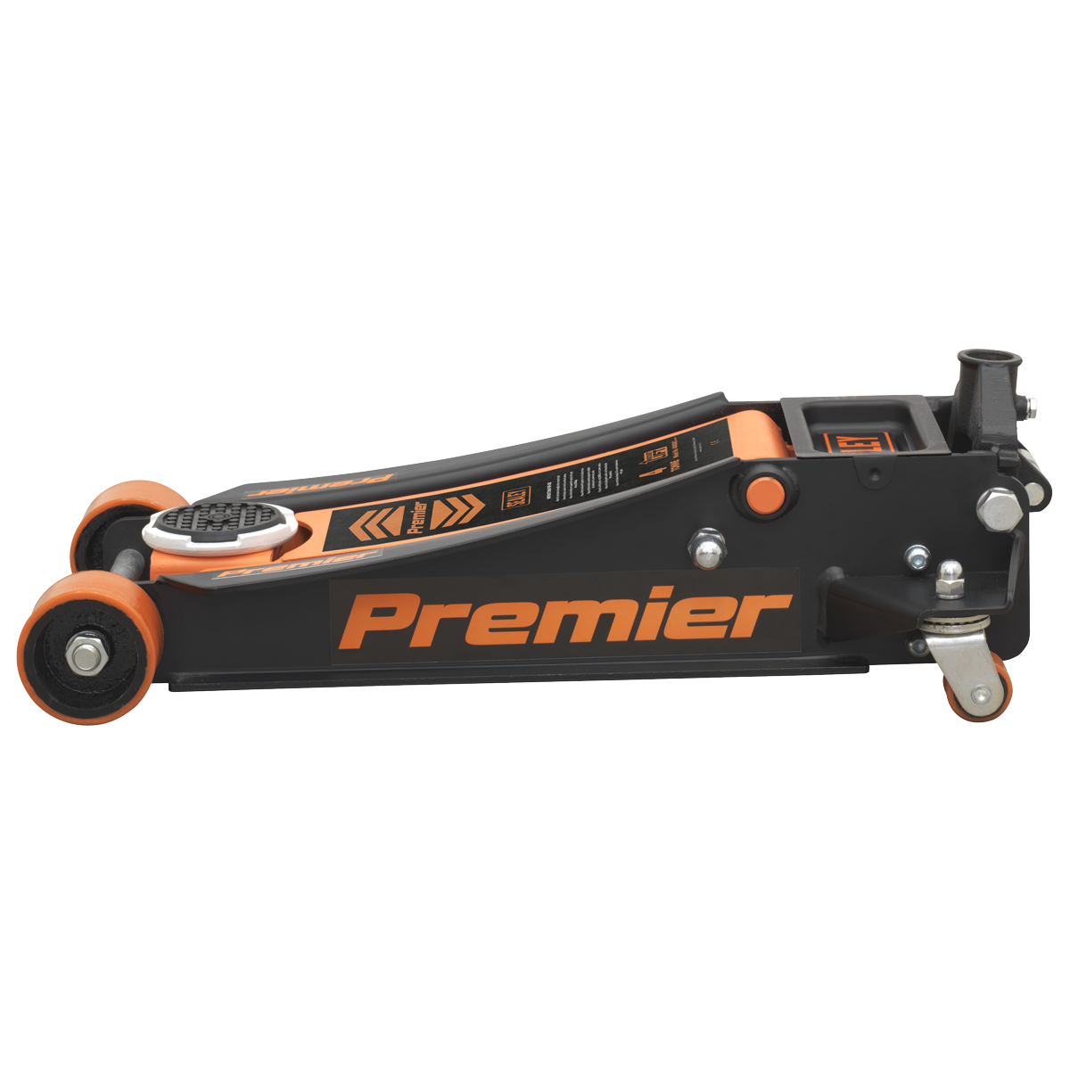 Premier 4040AO Premier Low Profile Trolley Jack with Rocket Lift 4 Tonne - Orange