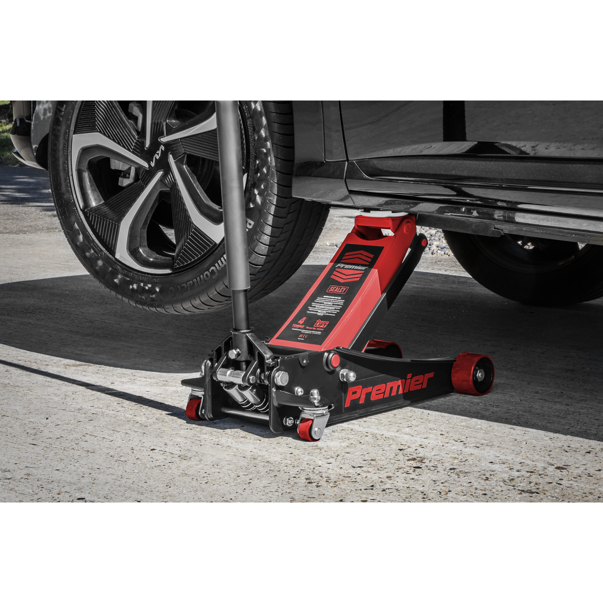 Premier 4040AR Premier Low Profile Trolley Jack with Rocket Lift 4 Tonne - Red