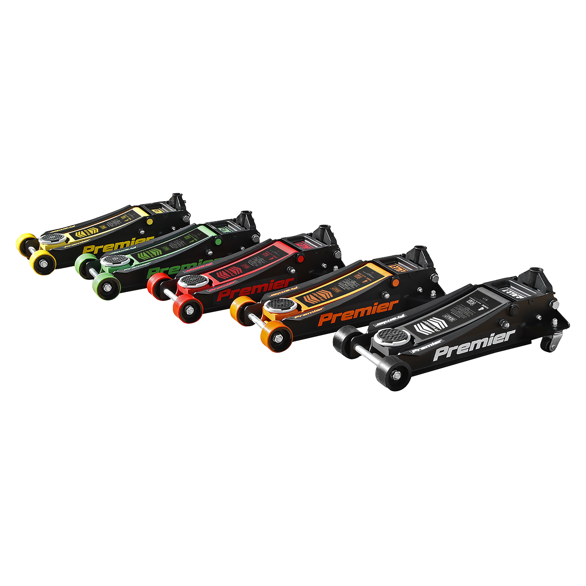 Premier 4040AY Premier Low Profile Trolley Jack with Rocket Lift 4 Tonne - Yellow