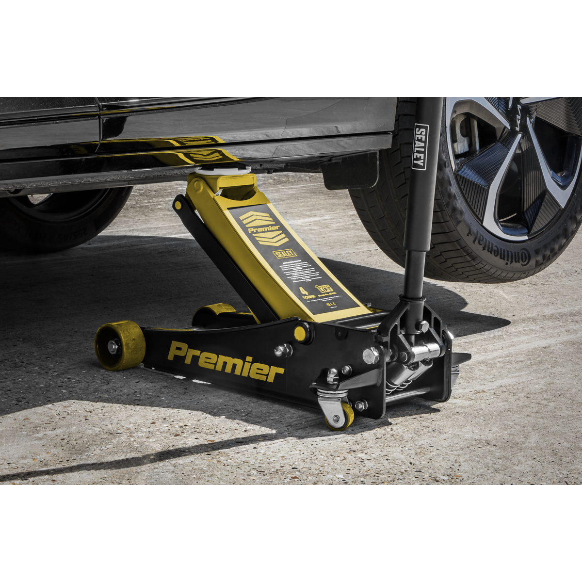 Premier 4040AY Premier Low Profile Trolley Jack with Rocket Lift 4 Tonne - Yellow