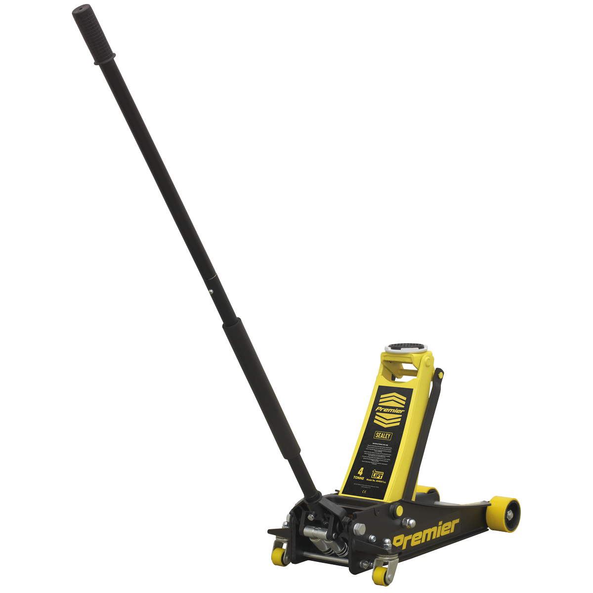 Premier 4040AY Premier Low Profile Trolley Jack with Rocket Lift 4 Tonne - Yellow