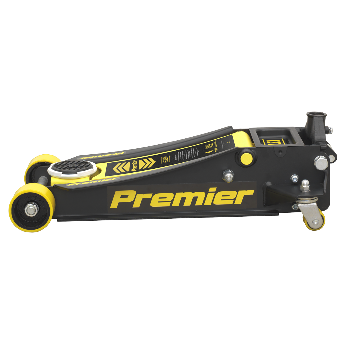 Premier 4040AY Premier Low Profile Trolley Jack with Rocket Lift 4 Tonne - Yellow
