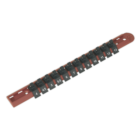 Premier AK1412 Premier Socket Retaining Rail with 12 Clips 1/4"Sq Drive
