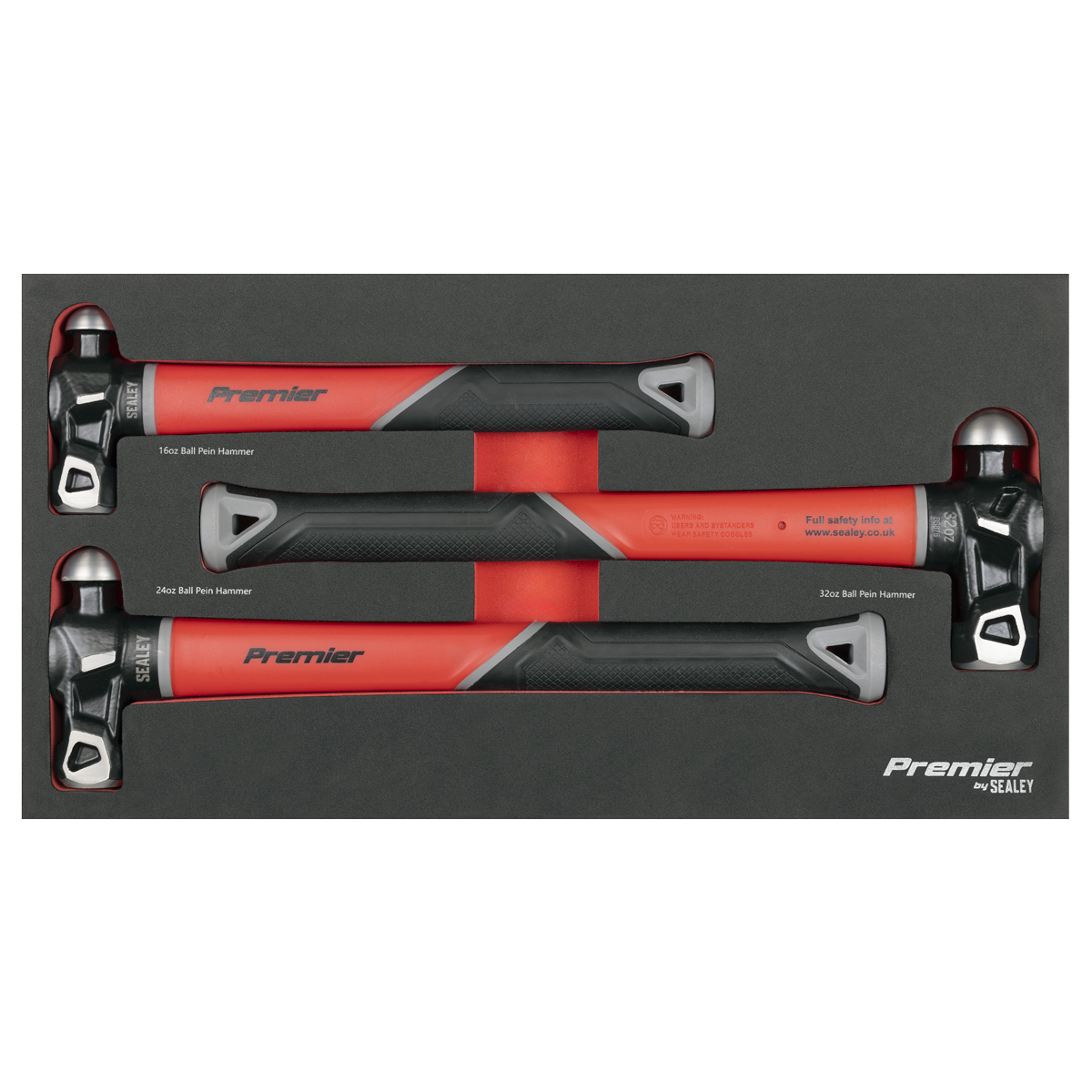Premier AK2033 Premier Ball Pein Hammer Set with Fibreglass Shafts 3pc