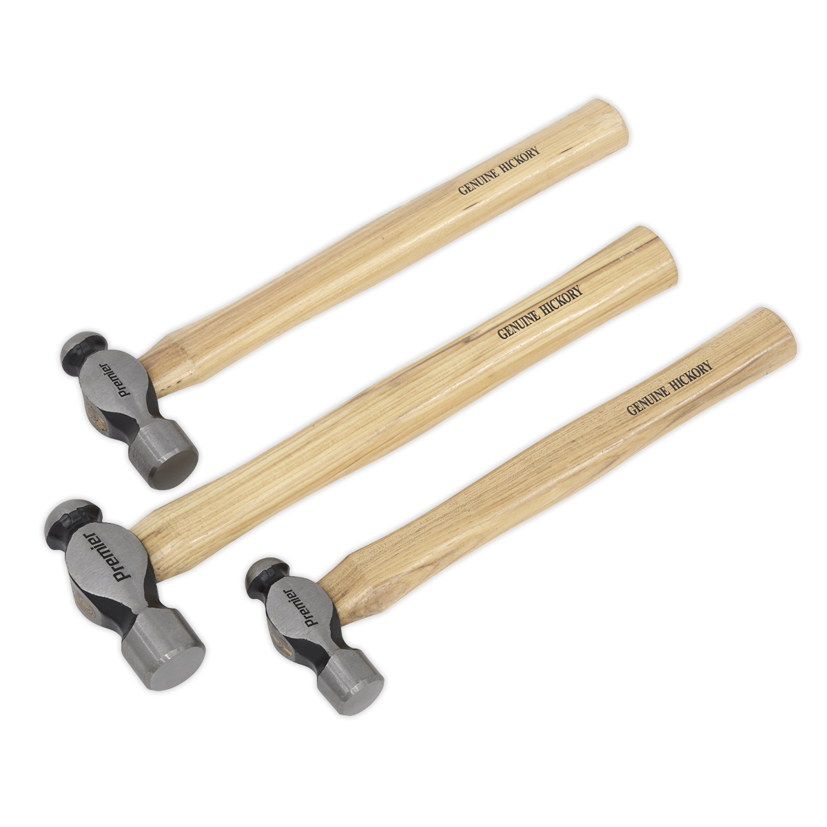 Premier AK203 Premier Ball Pein Hammer Set 3pc Hickory Shafts