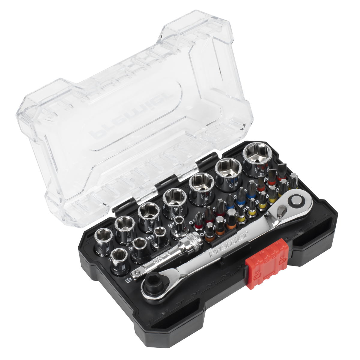 Premier AK2111 Premier Socket & Colour-Coded Bit Set 1/4"Sq Drive 31pc