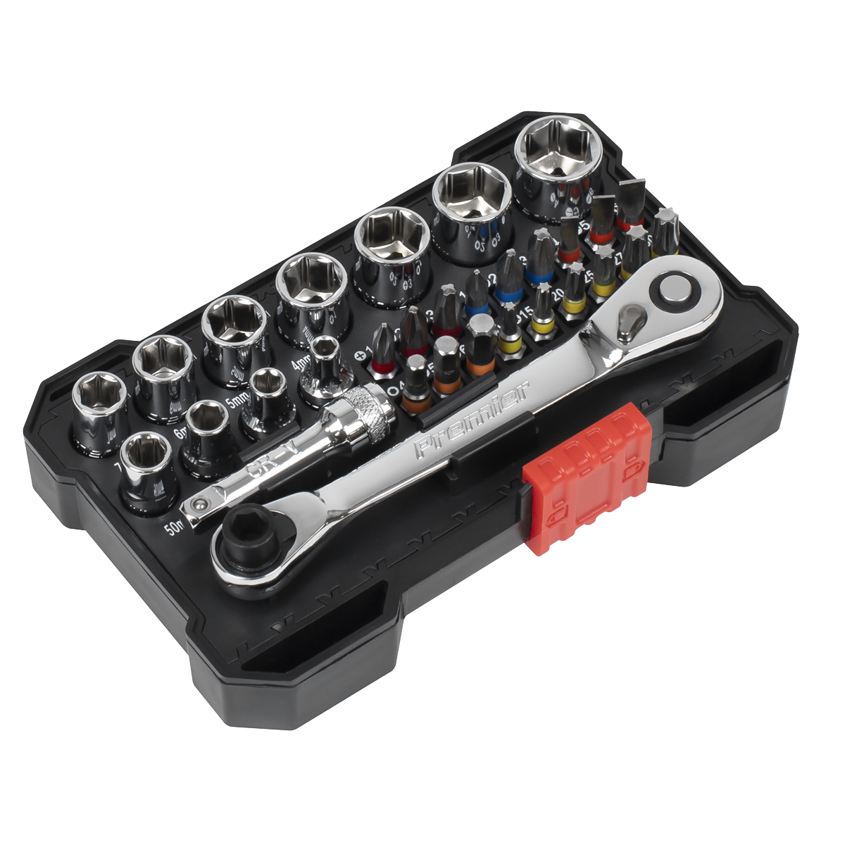 Premier AK2111 Premier Socket & Colour-Coded Bit Set 1/4"Sq Drive 31pc
