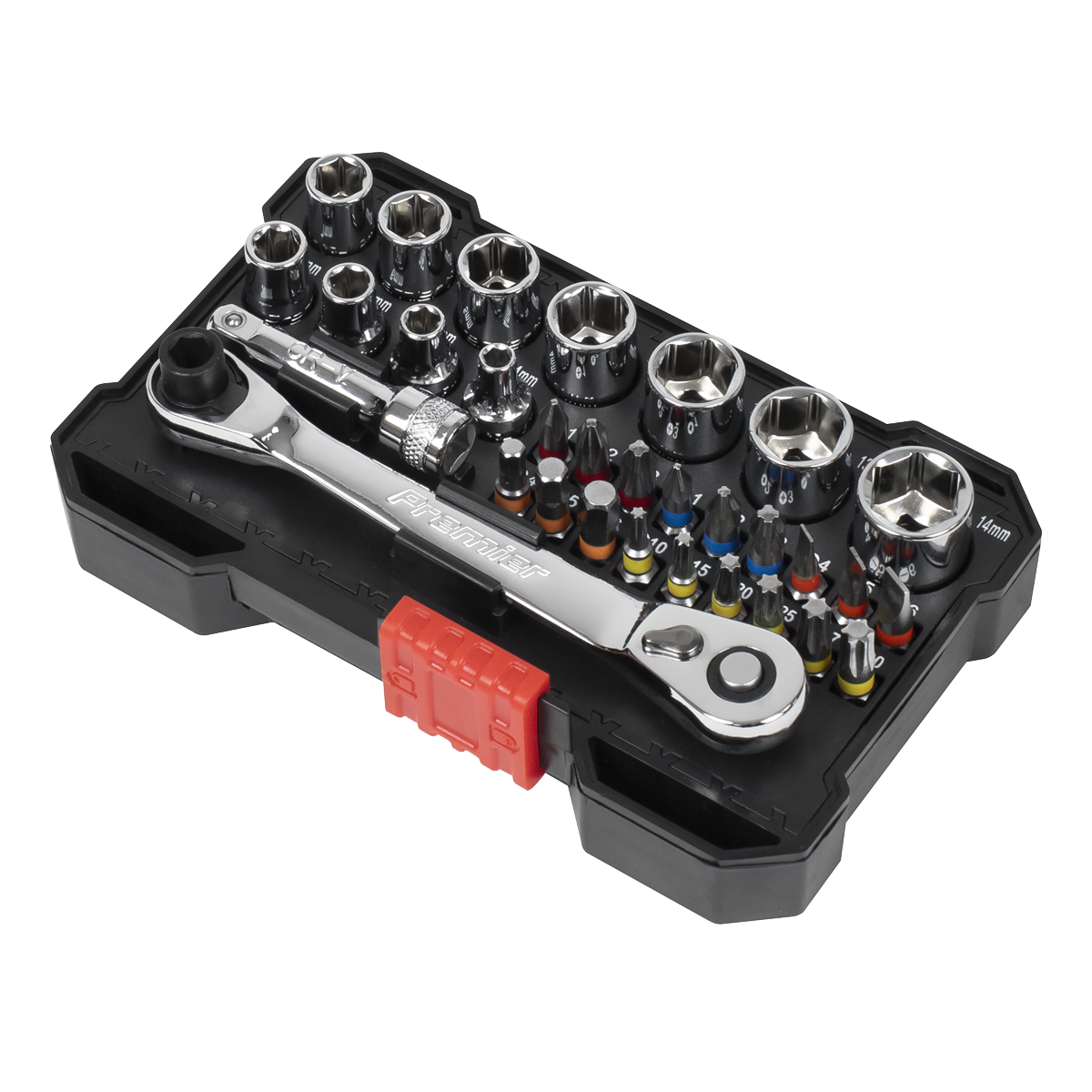 Premier AK2111 Premier Socket & Colour-Coded Bit Set 1/4"Sq Drive 31pc