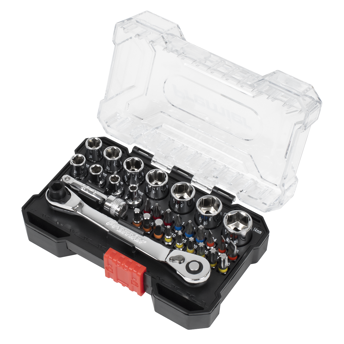 Premier AK2111 Premier Socket & Colour-Coded Bit Set 1/4"Sq Drive 31pc