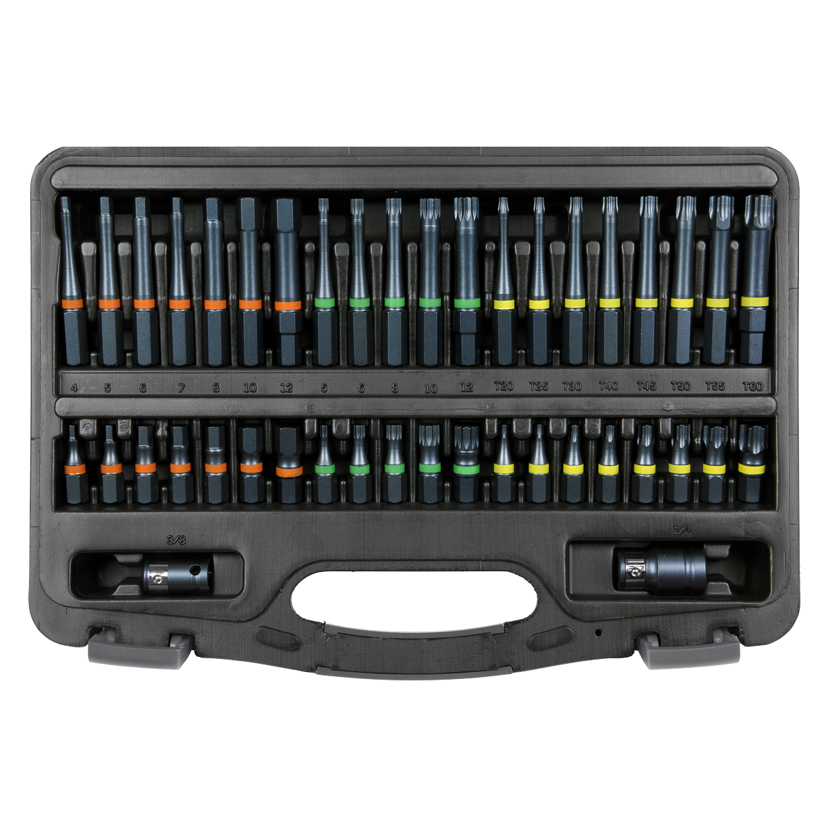 Premier AK21901 Premier Impact TRX-Star*/Hex/Spline Bit Set 3/8" & 1/2"Sq Drive 42pc