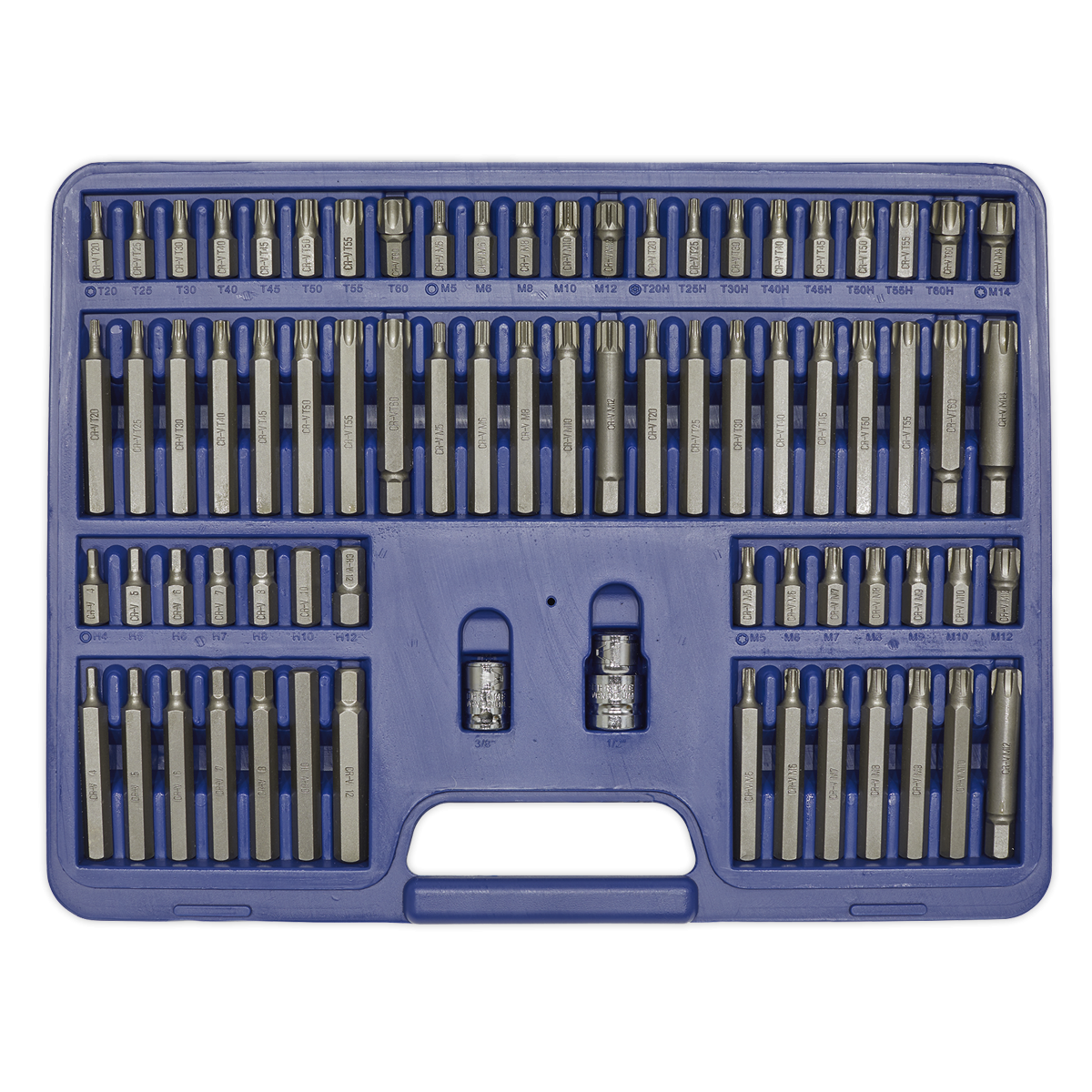 Premier AK21974 Premier TRX-Star*/Security TRX-Star*/Hex/Ribe/Spline Bit Set 3/8" & 1/2"Sq Drive 74pc