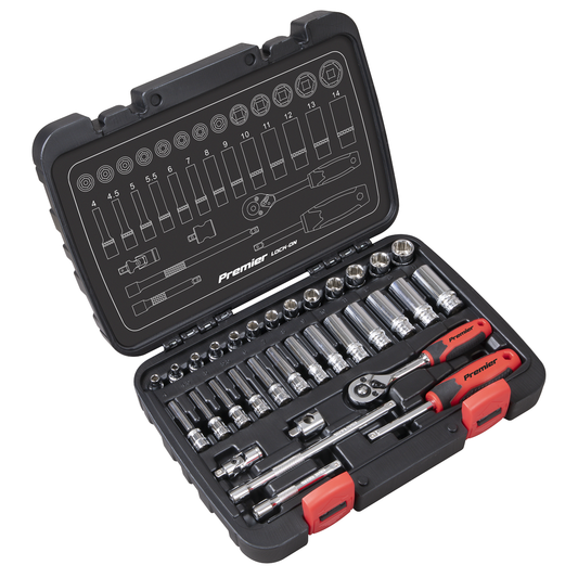 Premier AK27480 Lock-On™ Socket Set 1/4"Sq Drive 32pc