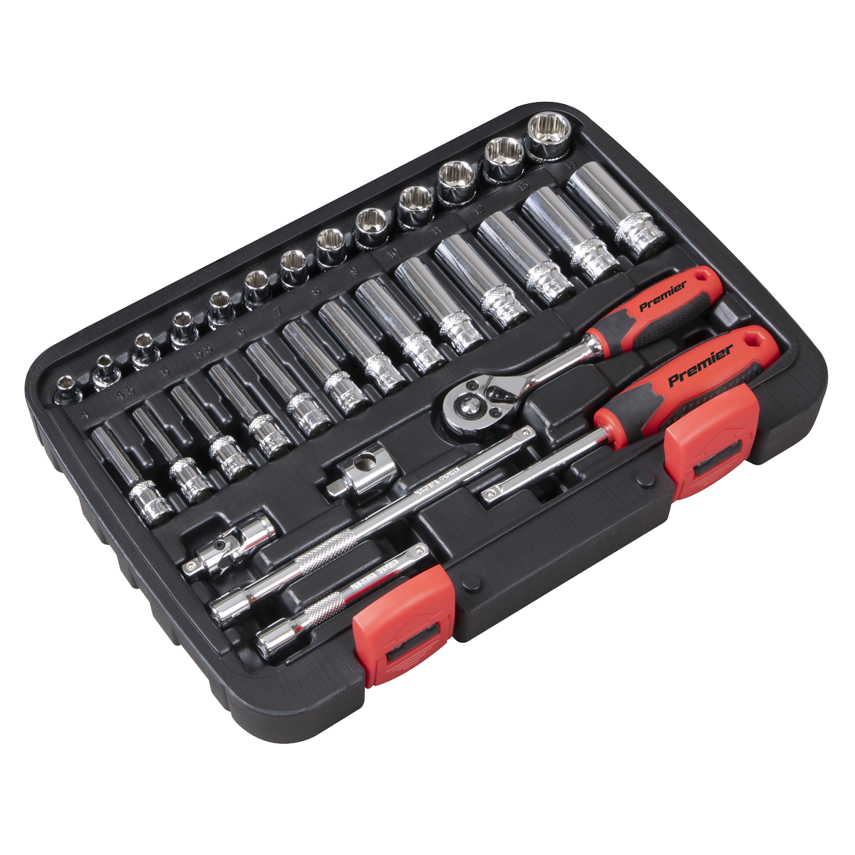 Premier AK27480 Lock-On™ Socket Set 1/4"Sq Drive 32pc