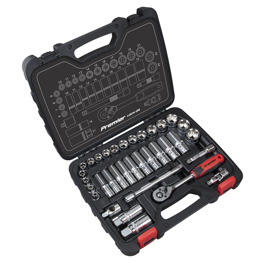 Premier AK27481 Premier Lock-On™ Socket Set 3/8"Sq Drive 34pc