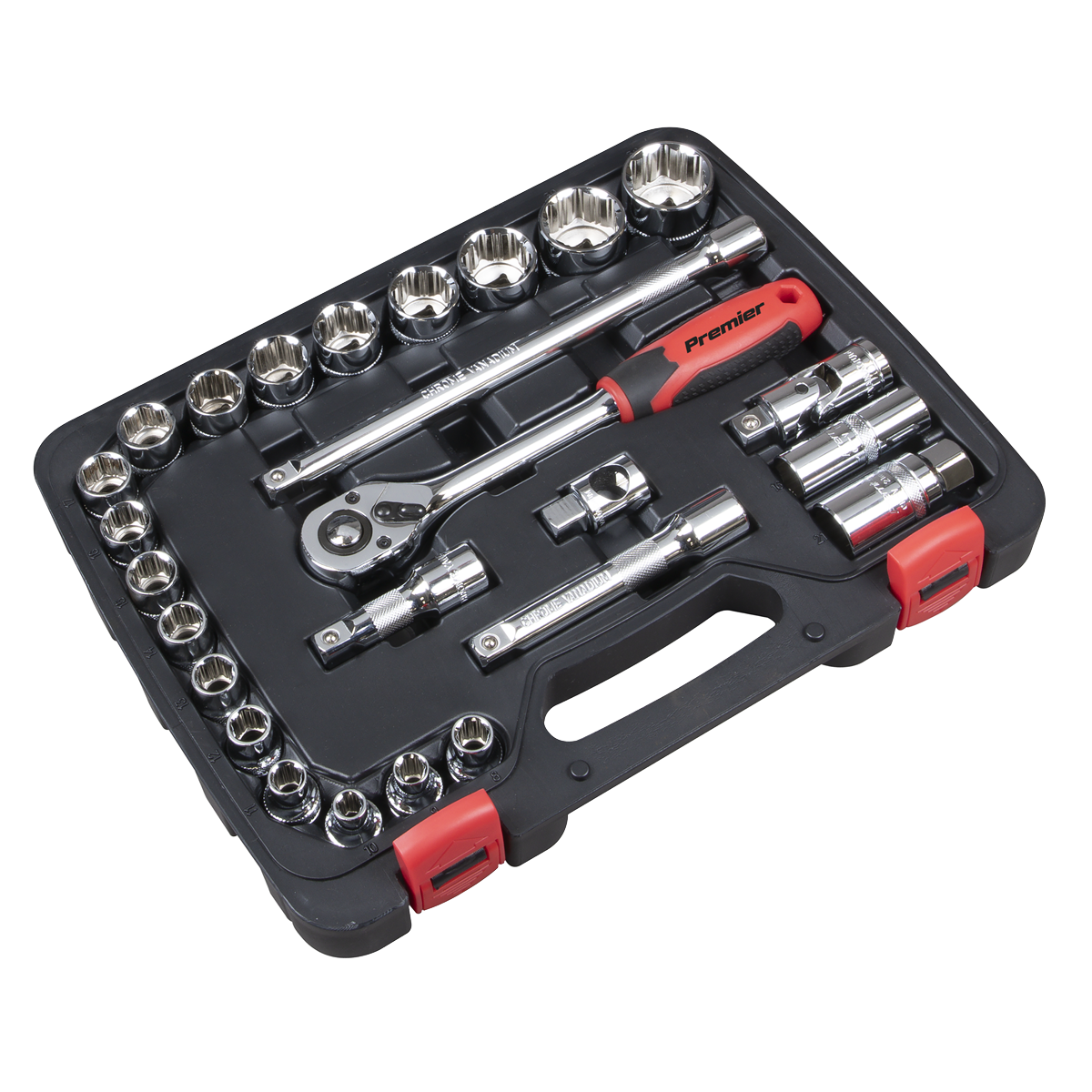 Premier AK27482 Premier Lock-On™ Socket Set 1/2"Sq Drive 26pc
