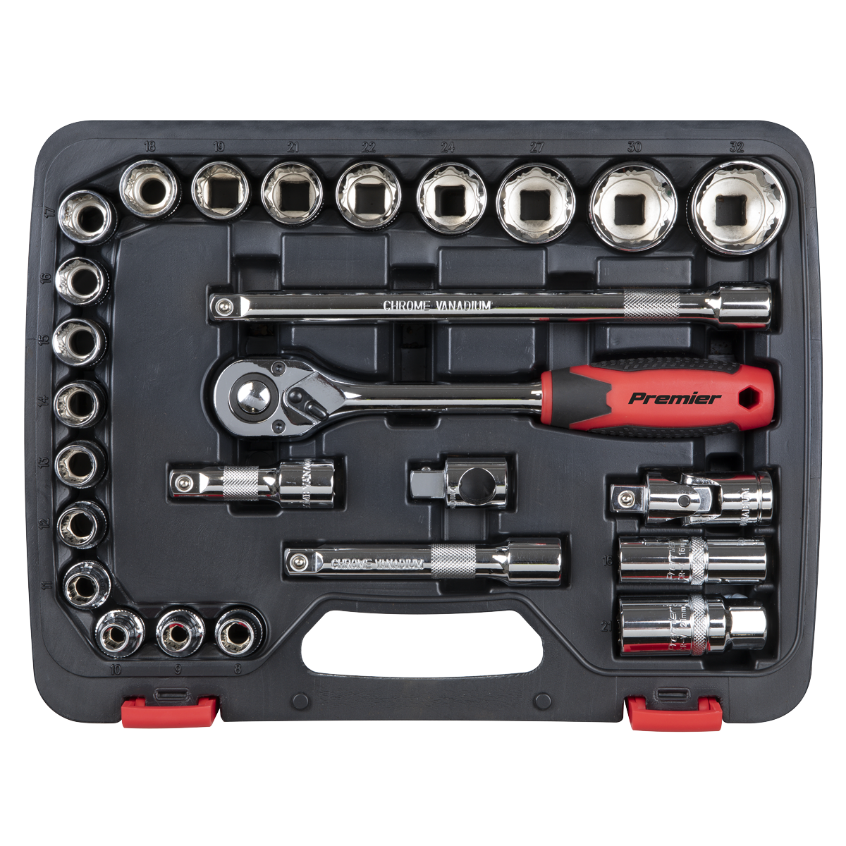 Premier AK27482 Premier Lock-On™ Socket Set 1/2"Sq Drive 26pc