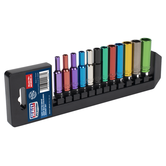 Premier AK282D Premier Deep Multi-Coloured Socket Set 1/4"Sq Drive 12pc