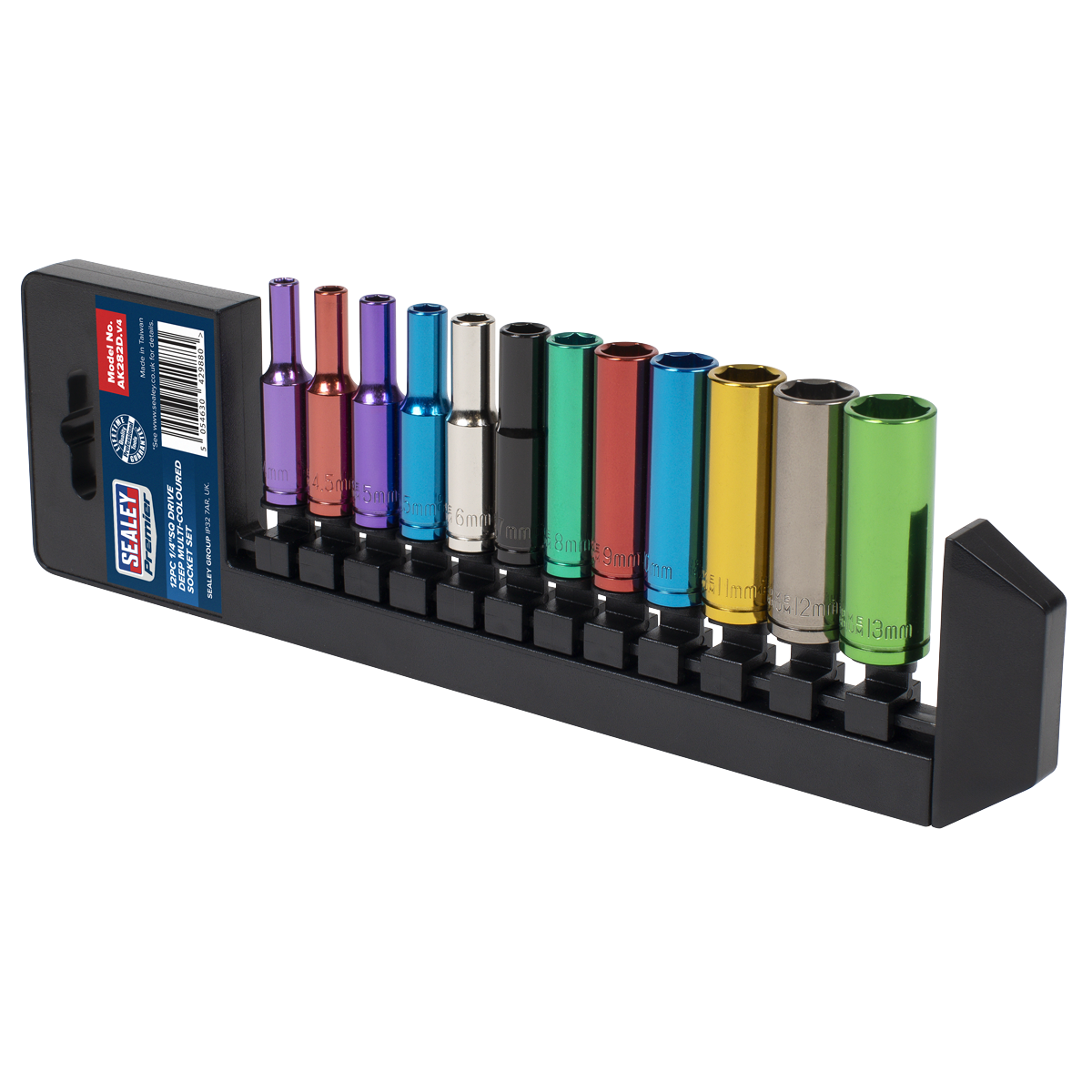 Premier AK282D Premier Deep Multi-Coloured Socket Set 1/4"Sq Drive 12pc