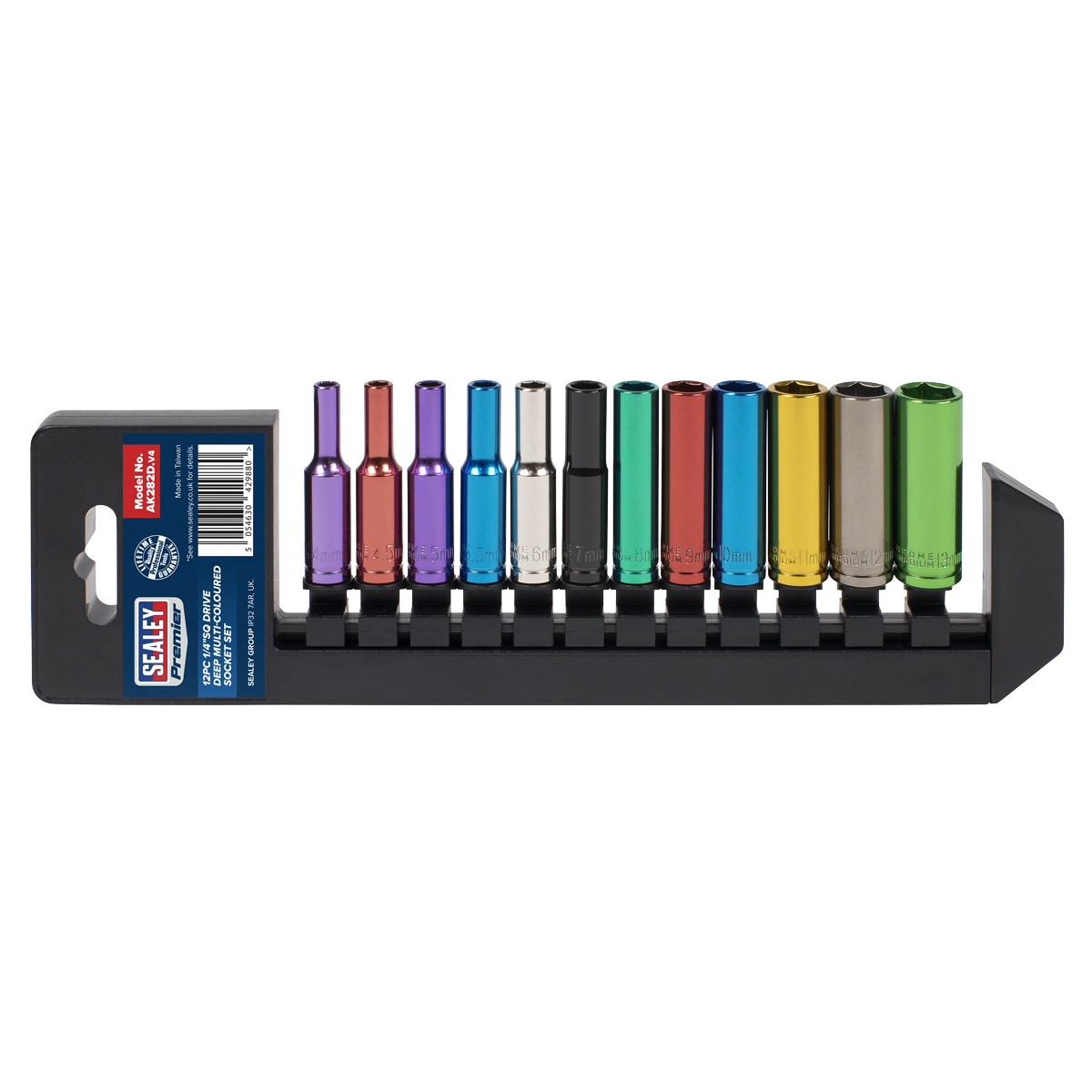 Premier AK282D Premier Deep Multi-Coloured Socket Set 1/4"Sq Drive 12pc