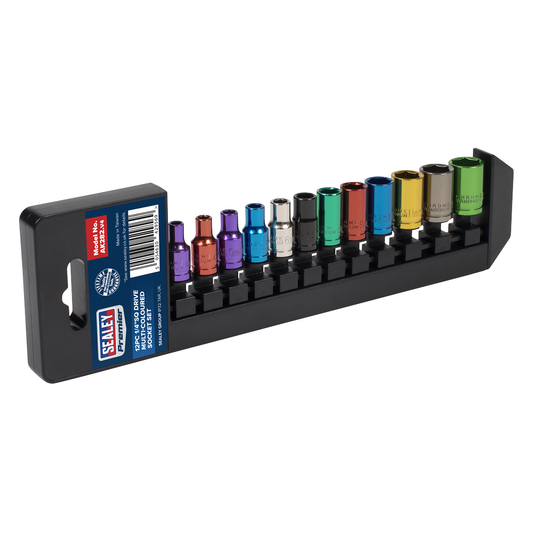 Premier AK282 Premier Multi-Coloured Socket Set 1/4"Sq Drive 12pc