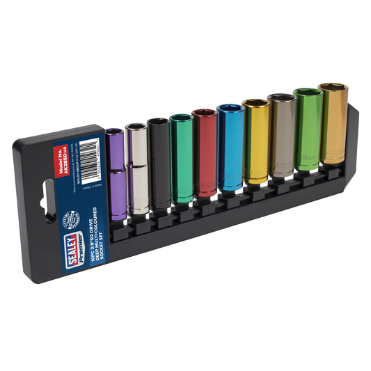 Premier AK285D Premier Deep Multi-Coloured Socket Set 3/8"Sq Drive 10pc
