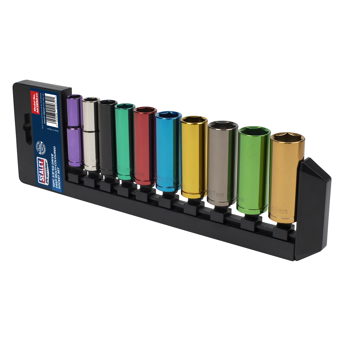 Premier AK285D Premier Deep Multi-Coloured Socket Set 3/8"Sq Drive 10pc